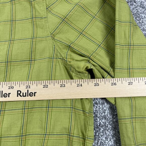 Eddie Bauer Button Down Shirt Mens Large Tall Plaid Cotton long Sleeve Green - Picture 11 of 13